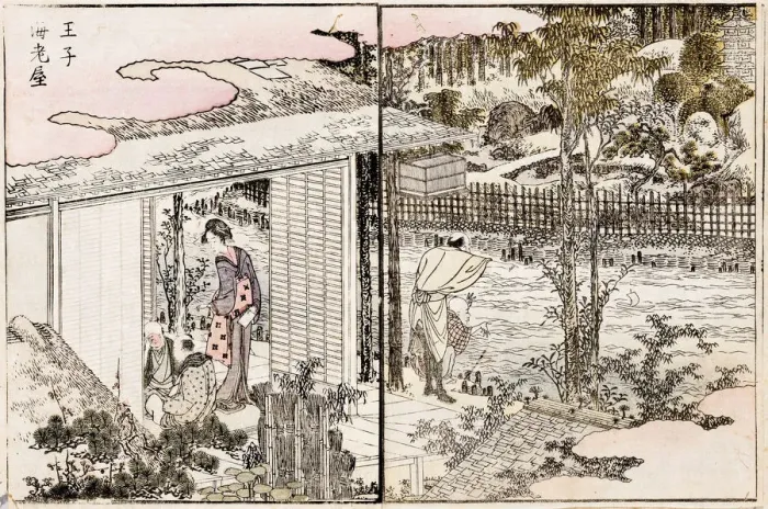 Framed Print : The restaurant Ebiya in Oji. From the series Pleasures in the Eastern Capital, 1802 Framed Print : The restaurant Ebiya in Oji. From the series Pleasures in the Eastern Capital, 1802