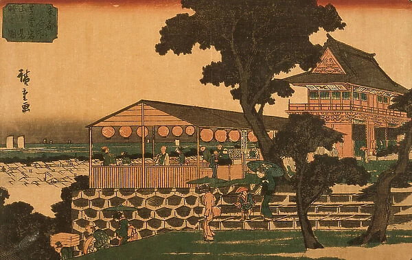 Restaurant Overlooking Tokyo, 19th century. Creator: Ando Hiroshige