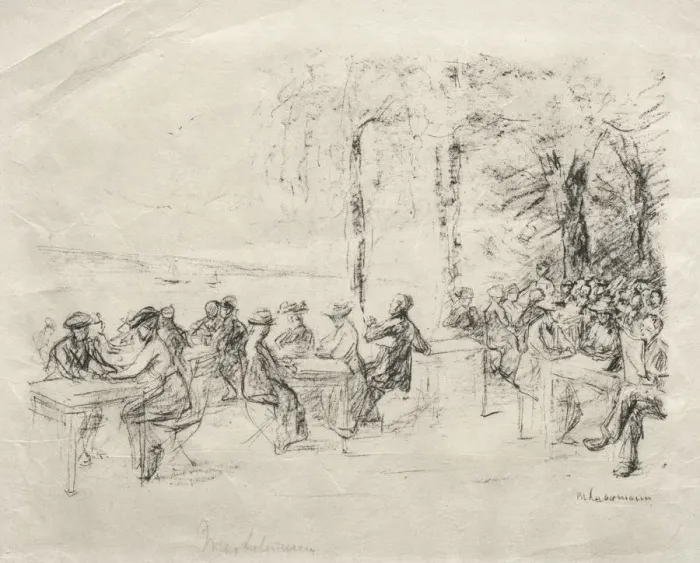 Framed Print : Restaurant am Wasser. Creator: Max Liebermann (German, 1847-1935) Framed Print : Restaurant am Wasser. Creator: Max Liebermann (German, 1847-1935)