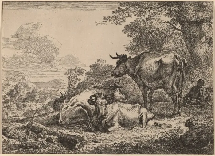 Framed Print : Resting Cows. Creator: Nicolaes Berchem Framed Print : Resting Cows. Creator: Nicolaes Berchem