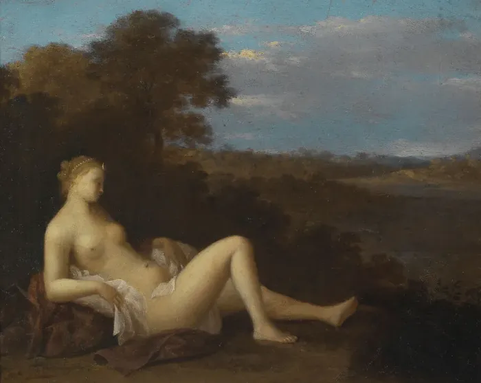 Framed Print : Resting Diana, 1660. Creator: Toussaint Gelton Framed Print : Resting Diana, 1660. Creator: Toussaint Gelton