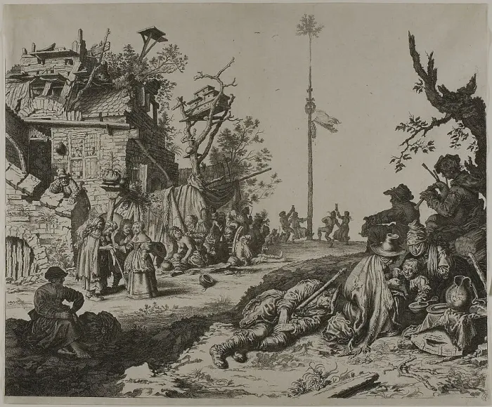 Framed Print : The Resting Gypsy Family in Front of a Ruined Inn, 1630 / 60. Creator: Gerrit Adriaensz de Heer Framed Print : The Resting Gypsy Family in Front of a Ruined Inn, 1630 / 60. Creator: Gerrit Adriaensz de Heer