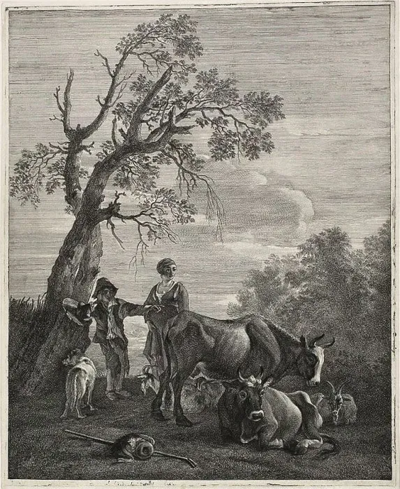 Framed Print : A Resting Herd, n.d. Creator: Cornelis de Visscher Framed Print : A Resting Herd, n.d. Creator: Cornelis de Visscher