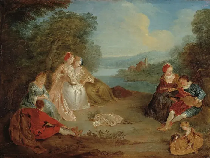 Framed Print : Resting on the hill. Creator: Ecole Francaise Framed Print : Resting on the hill. Creator: Ecole Francaise
