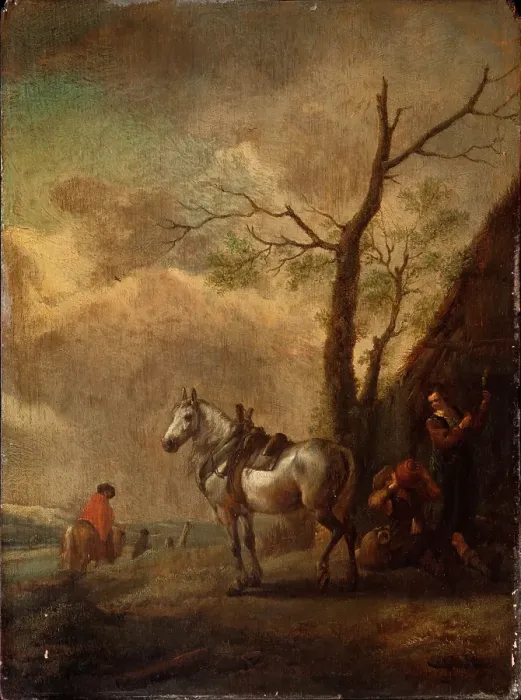 Framed Print : The Resting Place, c1645-1647. Creator: Philip Wouverman Framed Print : The Resting Place, c1645-1647. Creator: Philip Wouverman
