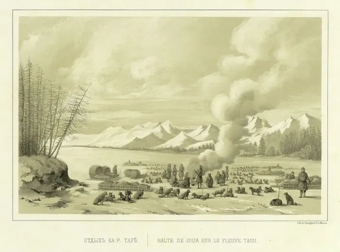 Framed Print : Resting Along the Tau River, 1856. Creator: Ivan Dem'ianovich Bulychev Framed Print : Resting Along the Tau River, 1856. Creator: Ivan Dem'ianovich Bulychev