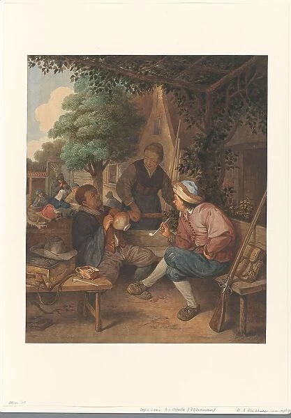 Resting travelers, 1869. Creator: Hendrik Abraham Klinkhamer
