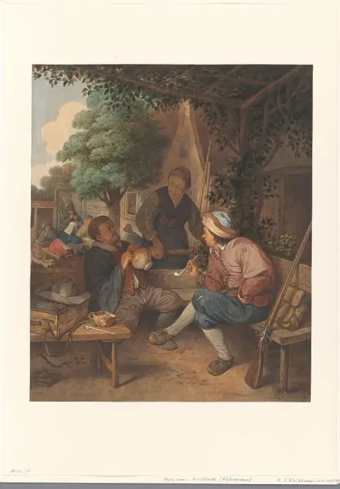 Framed Print : Resting travelers, 1869. Creator: Hendrik Abraham Klinkhamer Framed Print : Resting travelers, 1869. Creator: Hendrik Abraham Klinkhamer