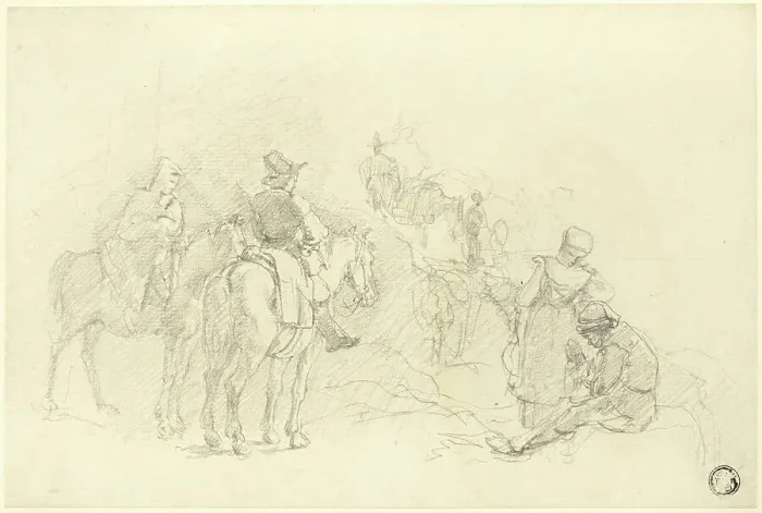Framed Print : Resting Travelers, n.d. Creator: Augustus Wall Callcott