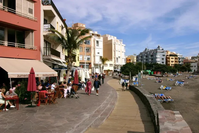 Framed Print : Resturant and beach, El Medano, Tenerife, 2007 Framed Print : Resturant and beach, El Medano, Tenerife, 2007