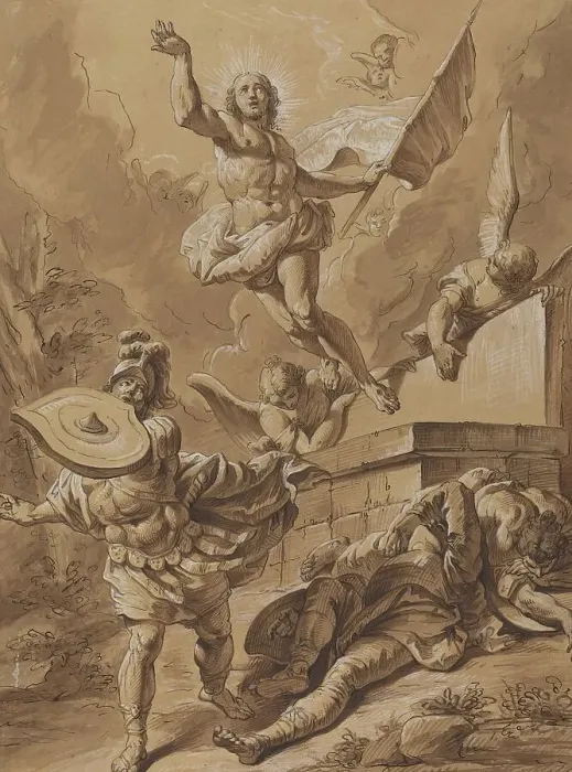 Framed Print : The Resurrection, 18th century. Creator: Francesco Fontebasso Framed Print : The Resurrection, 18th century. Creator: Francesco Fontebasso