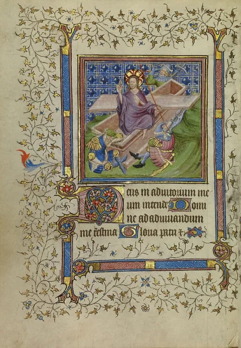 Framed Print : The Resurrection; Book of Hours, about 1400-1410. Creator: Unknown Framed Print : The Resurrection; Book of Hours, about 1400-1410. Creator: Unknown