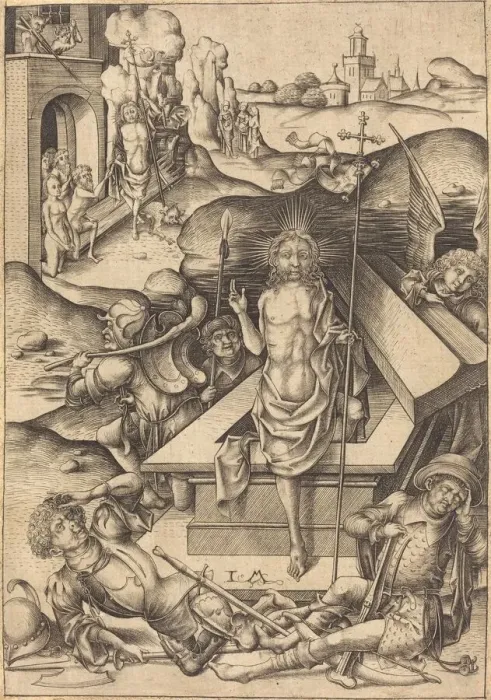 Framed Print : The Resurrection, c. 1480. Creator: Israhel van Meckenem