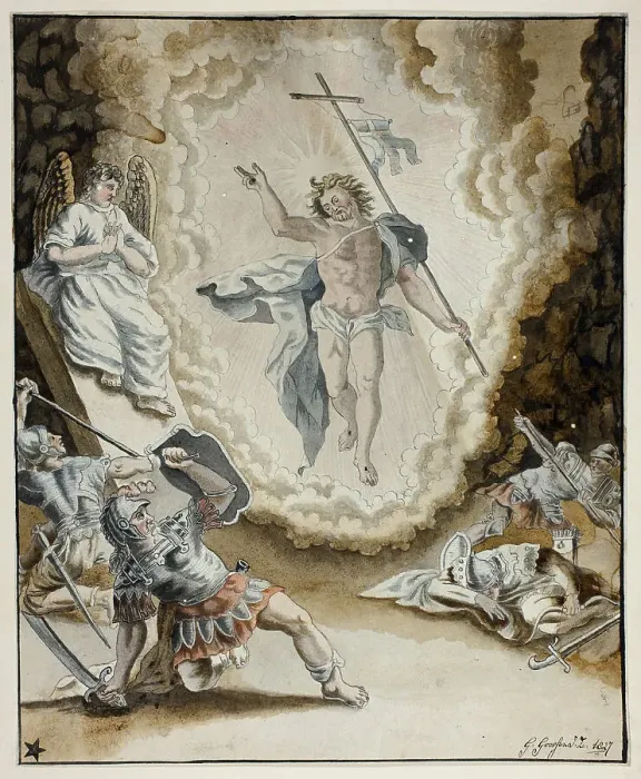 Framed Print : Resurrection of Christ, 1827. Creator: Gerardus Gossen Framed Print : Resurrection of Christ, 1827. Creator: Gerardus Gossen