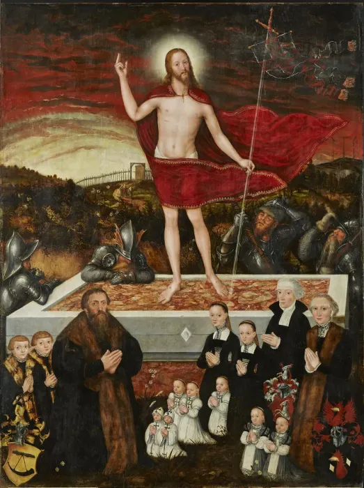 Framed Print : The Resurrection of Christ with Donors (Epitaph for the Badehorn Family), 1554 Framed Print : The Resurrection of Christ with Donors (Epitaph for the Badehorn Family), 1554
