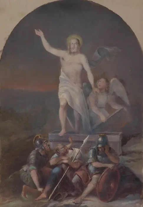 Framed Print : Resurrection of Christ, possibly a sketch of the Vihti church altarpiece... 1845-1846. Creator: Berndt Godenhjelm Framed Print : Resurrection of Christ, possibly a sketch of the Vihti church altarpiece... 1845-1846. Creator: Berndt Godenhjelm