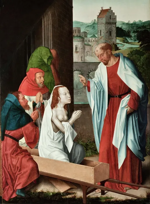 Framed Print : The Resurrection of Drusiana, 1490-1500. Creator: Master of Saint John the Evangelist (active 1490-1500) Framed Print : The Resurrection of Drusiana, 1490-1500. Creator: Master of Saint John the Evangelist (active 1490-1500)
