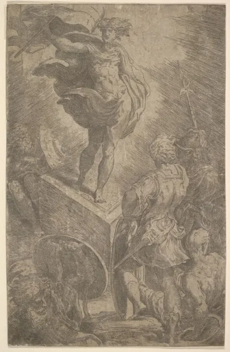 Framed Print : Resurrection, early 16th century. Creator: Parmigianino Framed Print : Resurrection, early 16th century. Creator: Parmigianino