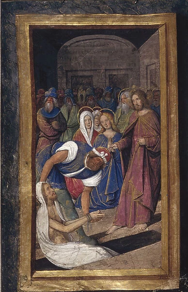 The Resurrection of Lazarus (from Lettres batardes), ca 1490-1510. Artist: Poyet, Jean (active 1483-1497)