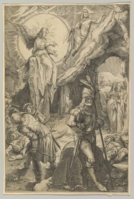 Framed Print : The Resurrection, from The Passion of Christ, ca. 1623. Creator: Ludovicus Siceram Framed Print : The Resurrection, from The Passion of Christ, ca. 1623. Creator: Ludovicus Siceram