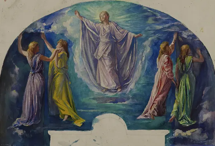 Framed Print : Resurrection, Study for the Colonel Henry Coffin Nevins Memorial Window, 1894. Creator: John La Farge. Resurrection, Study for the Colonel Henry Coffin Nevins Memorial Window, 1894. Creator: John La Farge Framed Print : Resurrection, Study for the Colonel Henry Coffin Nevins Memorial Window, 1894. Creator: John La Farge. Resurrection, Study for the Colonel Henry Coffin Nevins Memorial Window, 1894. Creator: John La Farge