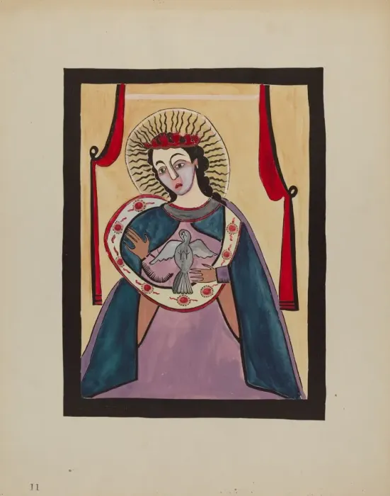 Framed Print : Retabla of Holy Ghost, c. 1936. Creator: E. Boyd Framed Print : Retabla of Holy Ghost, c. 1936. Creator: E. Boyd
