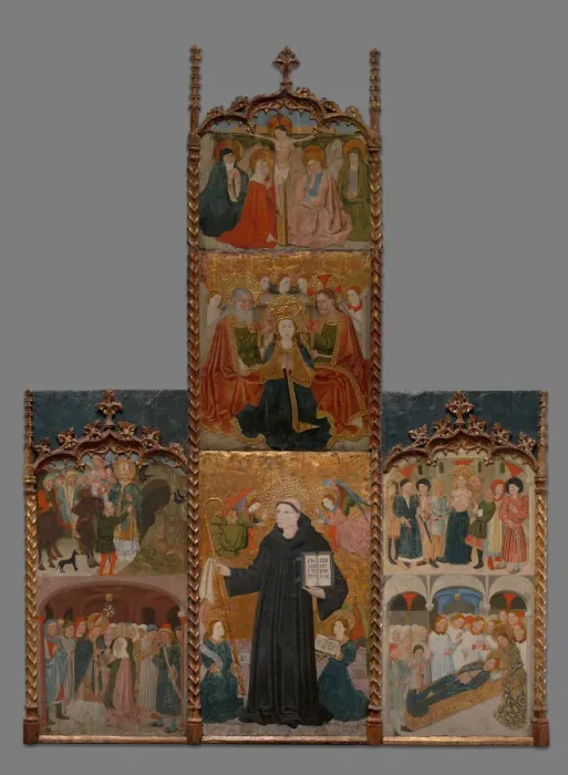Framed Print : Retable of Saints Athanasius, Blaise, and Agatha, 1440 / 45. Creator: Master of Riglos Framed Print : Retable of Saints Athanasius, Blaise, and Agatha, 1440 / 45. Creator: Master of Riglos