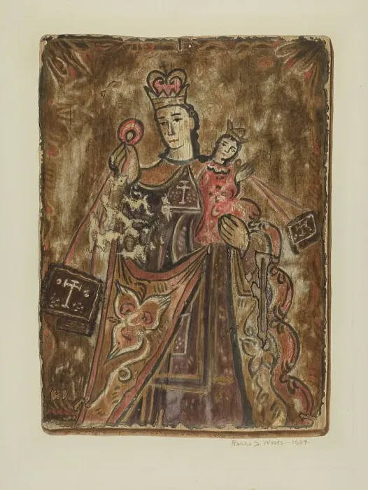 Framed Print : Retablo, 1937. Creator: Ranka S. Woods Framed Print : Retablo, 1937. Creator: Ranka S. Woods