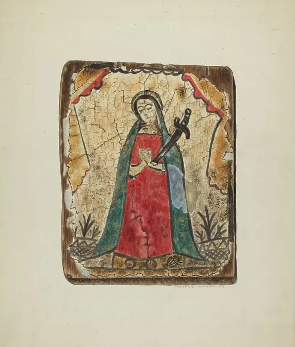 Framed Print : Retablo, 1937. Creator: Ranka S. Woods Framed Print : Retablo, 1937. Creator: Ranka S. Woods