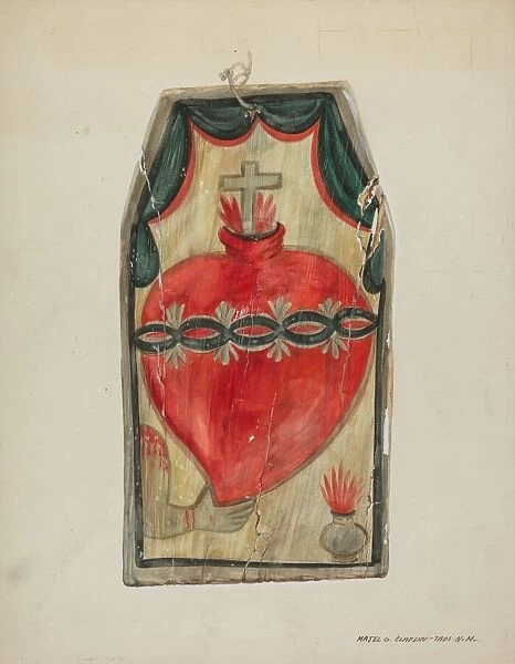 Retablo (Sacred Heart), c. 1939. Creator: Majel G. Claflin