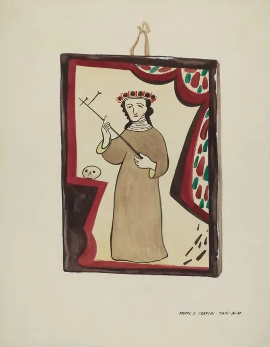 Framed Print : Retablo-Santa Rita, c. 1937. Creator: Majel G. Claflin Framed Print : Retablo-Santa Rita, c. 1937. Creator: Majel G. Claflin