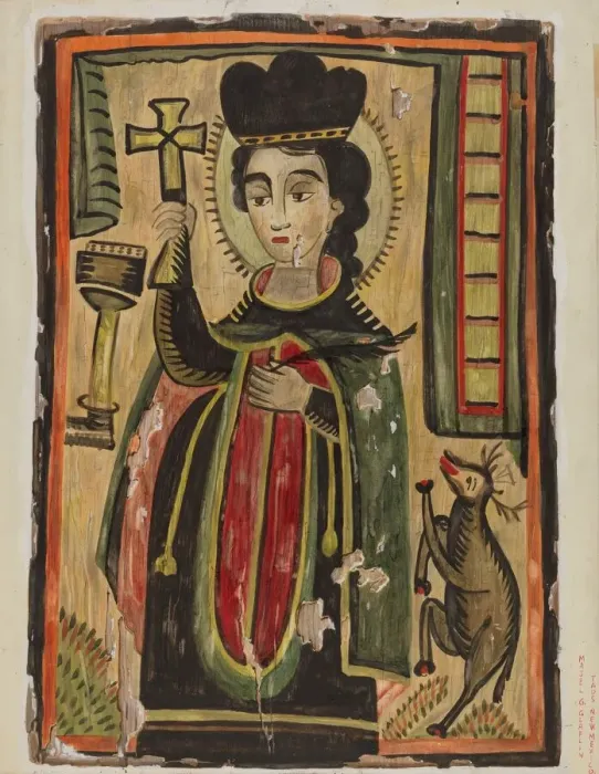 Framed Print : Retablo - St. Procopio, 1935 / 1942. Creator: Majel G. Claflin Framed Print : Retablo - St. Procopio, 1935 / 1942. Creator: Majel G. Claflin