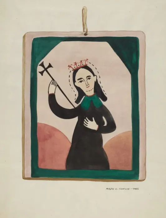 Framed Print : Retablo (Virgin), c. 1937. Creator: Majel G. Claflin Framed Print : Retablo (Virgin), c. 1937. Creator: Majel G. Claflin