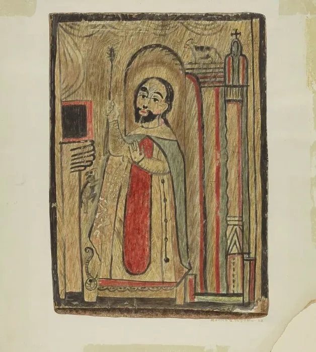 Framed Print : Retablos, 1938. Creator: Ranka S. Woods Framed Print : Retablos, 1938. Creator: Ranka S. Woods