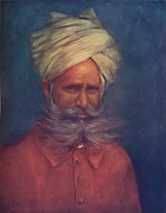 Framed Print : A Retainer from Central India, 1903. Artist: Mortimer L Menpes Framed Print : A Retainer from Central India, 1903. Artist: Mortimer L Menpes