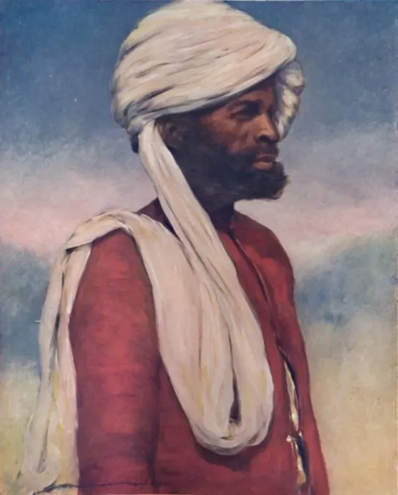 Framed Print : A Retainer from Dhar, 1903. Artist: Mortimer L Menpes Framed Print : A Retainer from Dhar, 1903. Artist: Mortimer L Menpes