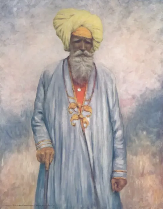 Framed Print : A Retainer of the Maharaja of Cutch, 1903. Artist: Mortimer L Menpes Framed Print : A Retainer of the Maharaja of Cutch, 1903. Artist: Mortimer L Menpes