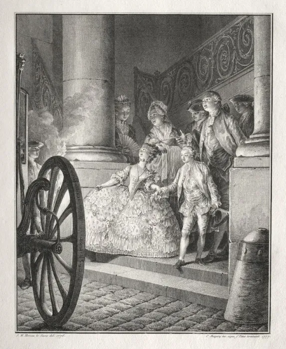 Framed Print : Retif de la Bretonne: The Little Godparents, 1777. Creator: Jean-Michel the Younger Moreau Framed Print : Retif de la Bretonne: The Little Godparents, 1777. Creator: Jean-Michel the Younger Moreau