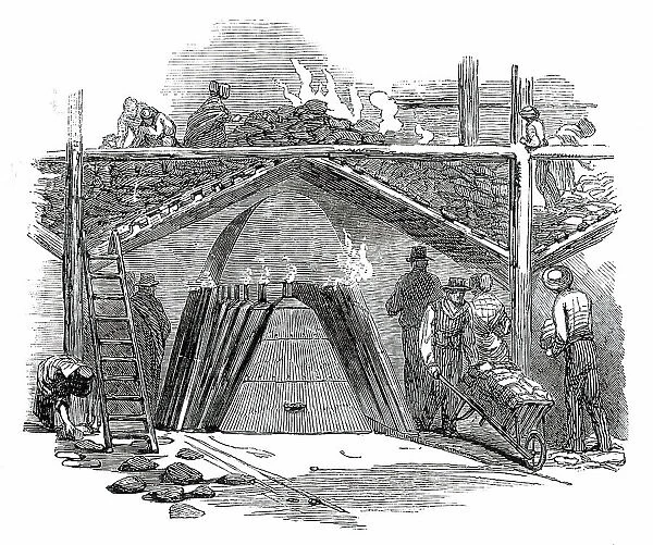 One of the Retorts for Burning the Turf into Charcoal, 1850. Creator: Smyth