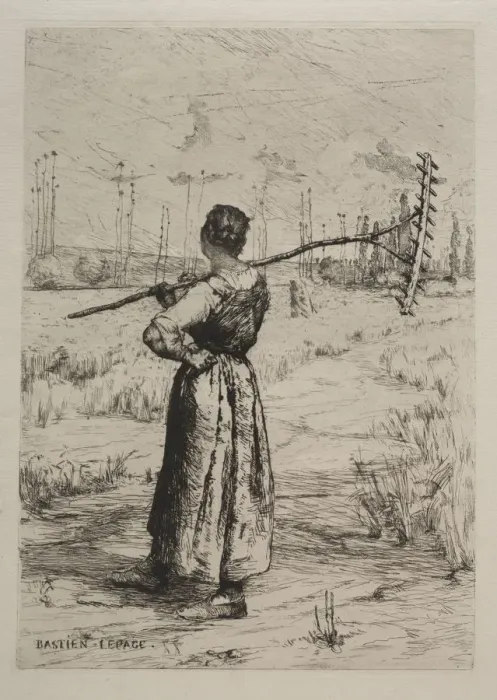 Framed Print : Retour des champs, 19th century. Creator: Jules Bastien-Lepage (French, 1848-1884) Framed Print : Retour des champs, 19th century. Creator: Jules Bastien-Lepage (French, 1848-1884)