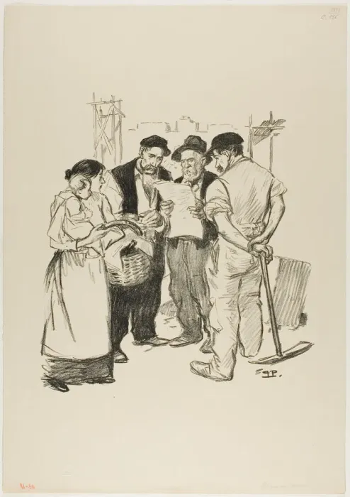 Framed Print : Retour en arriere, June 1894. Creator: Theophile Alexandre Steinlen Framed Print : Retour en arriere, June 1894. Creator: Theophile Alexandre Steinlen