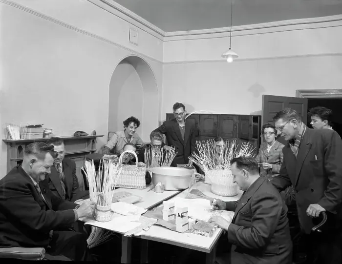 Framed Print : Retraining at a paraplegic centre in Pontefract, West Yorkshire, 1960