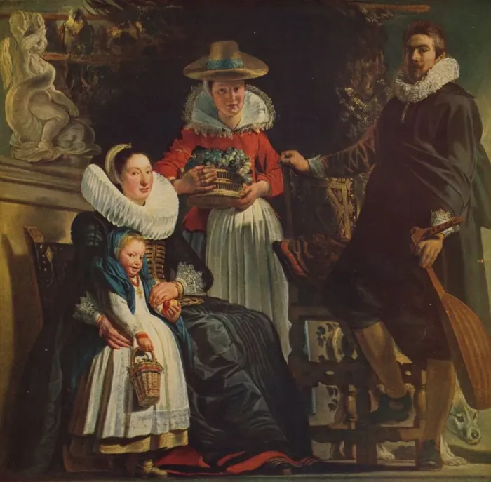 Framed Print : Retrato de Familia, (Painters Family), 1612-1622, (c1934). Artist: Jacob Jordaens Framed Print : Retrato de Familia, (Painters Family), 1612-1622, (c1934). Artist: Jacob Jordaens