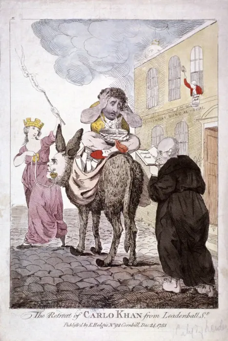 Framed Print : The Retreat of Carlo Khan from Leadenhall St. 1783 Framed Print : The Retreat of Carlo Khan from Leadenhall St. 1783