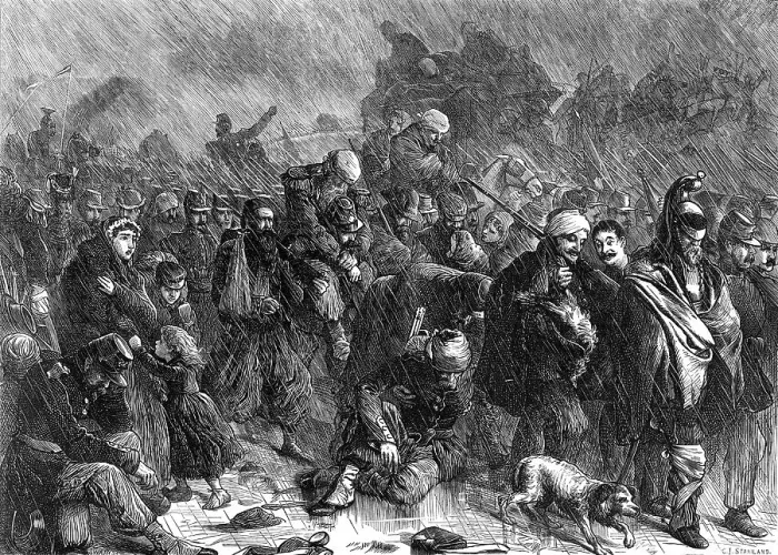 Framed Print : Retreat of the French Army of the Loire, 1871. Creator: Joseph Swain Framed Print : Retreat of the French Army of the Loire, 1871. Creator: Joseph Swain