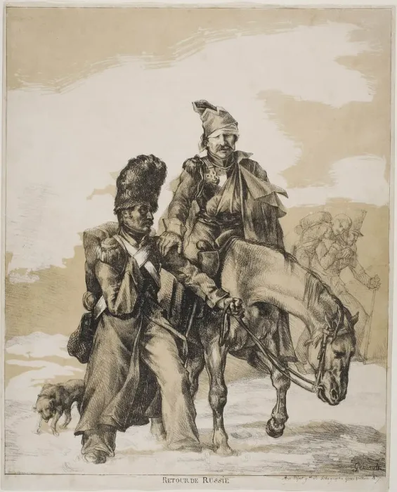 Framed Print : The Retreat from Russia, ca 1818. Artist: Gericault, Theodore (1791-1824) Framed Print : The Retreat from Russia, ca 1818. Artist: Gericault, Theodore (1791-1824)