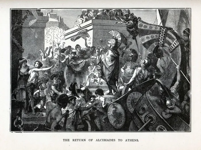 Framed Print : The Return of Alcibiades to Athens, 1882. Artist: Vogel, Hermann (1854-1921) Framed Print : The Return of Alcibiades to Athens, 1882. Artist: Vogel, Hermann (1854-1921)
