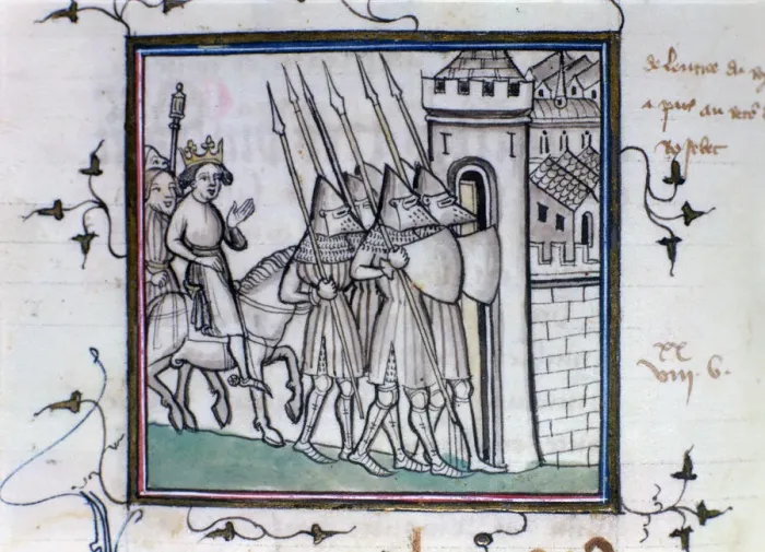 Framed Print : The return of Charles VI of France after the Battle of Rosbecque, 1382, (14th-15th century) Framed Print : The return of Charles VI of France after the Battle of Rosbecque, 1382, (14th-15th century)