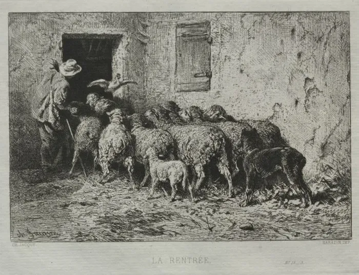 Framed Print : The Return. Creator: Charles-Emile Jacque (French, 1813-1894) Framed Print : The Return. Creator: Charles-Emile Jacque (French, 1813-1894)