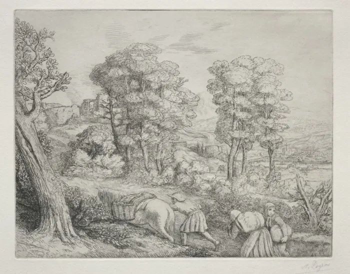 Framed Print : The Return to the Farm (Le Retour a la Ferme). Creator: Alphonse Legros (French, 1837-1911) Framed Print : The Return to the Farm (Le Retour a la Ferme). Creator: Alphonse Legros (French, 1837-1911)